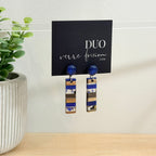 51. Boucles d'oreilles verre, résine et bois