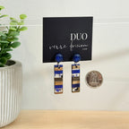 51. Boucles d'oreilles verre, résine et bois