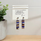 51. Boucles d'oreilles verre, résine et bois