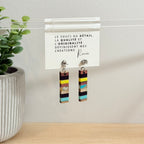 54. Boucles d'oreilles verre, résine et bois