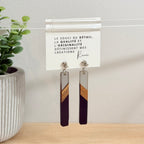 58. Boucles d'oreilles verre, résine et bois