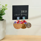 63. Boucles d'oreilles verre, résine et bois