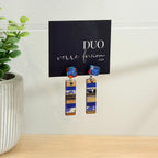 67. Boucles d'oreilles verre, résine et bois