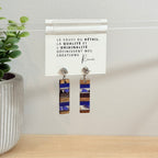 67. Boucles d'oreilles verre, résine et bois