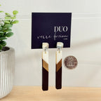 70. Boucles d'oreilles verre, résine et bois