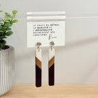 70. Boucles d'oreilles verre, résine et bois