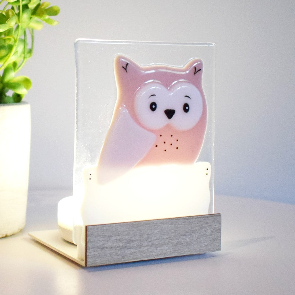 Veilleuse - HIBOU VIEUX ROSE