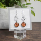 Boucle d'oreille Coeur - Brillant orangé