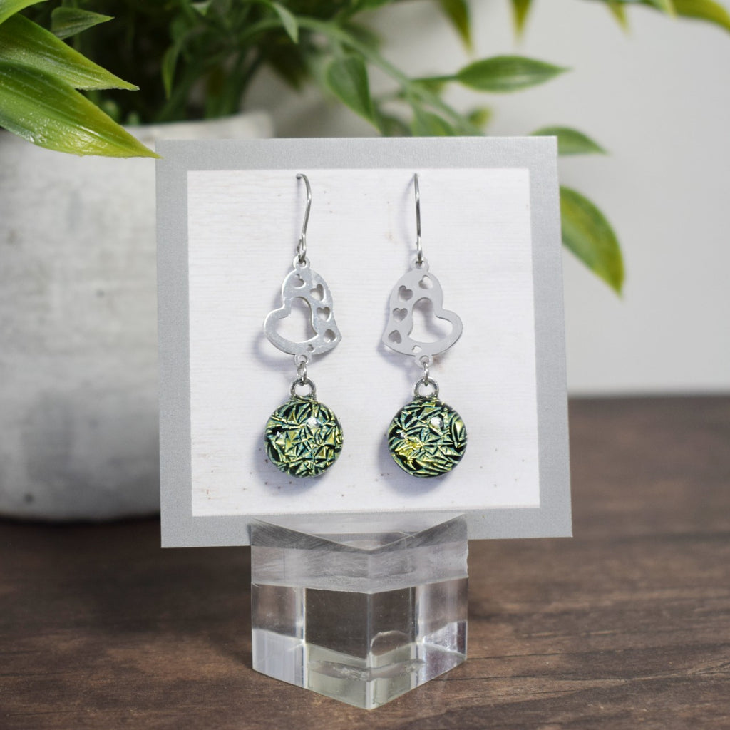 Boucle d'oreille Coeur - Vert