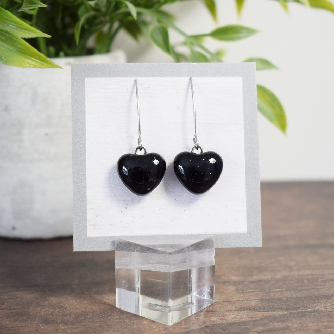 Boucle d'oreille - Coeur Noir