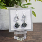 Boucle d'oreille Coeur - galet gris