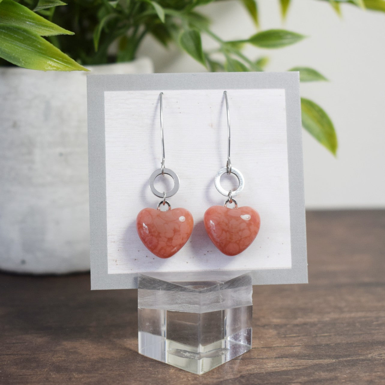 Boucle d'oreille Rond - Saumon