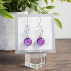 Boucle d'oreille Chat - brillant rose