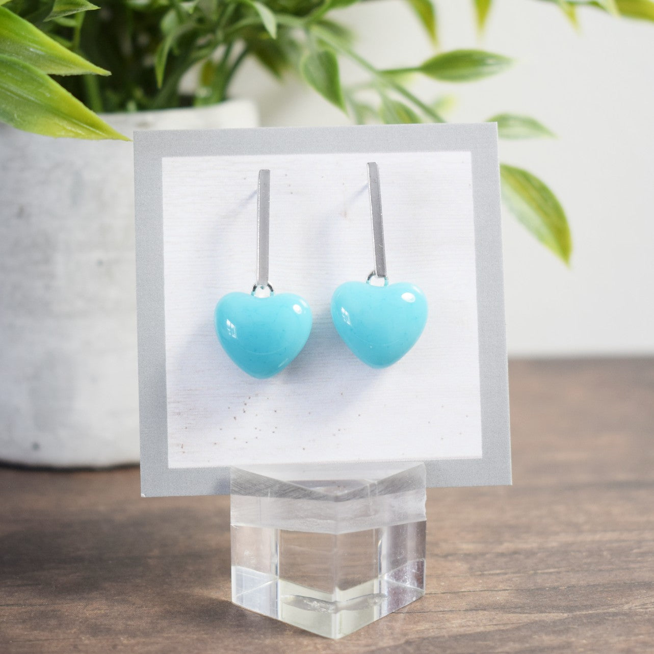 Barre d'oreille - Coeur Aqua