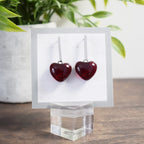 Barre d'oreille - Coeur rouge transparent
