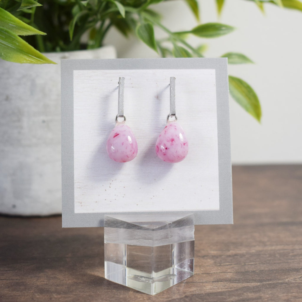 Barre d'oreille - Goutte d'eau Rose