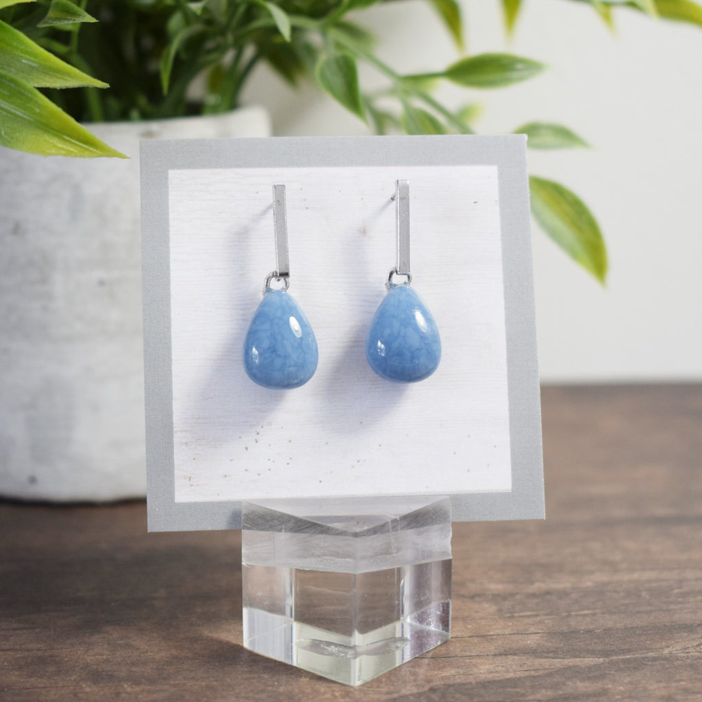 Barre d'oreille - Goutte d'eau bleu