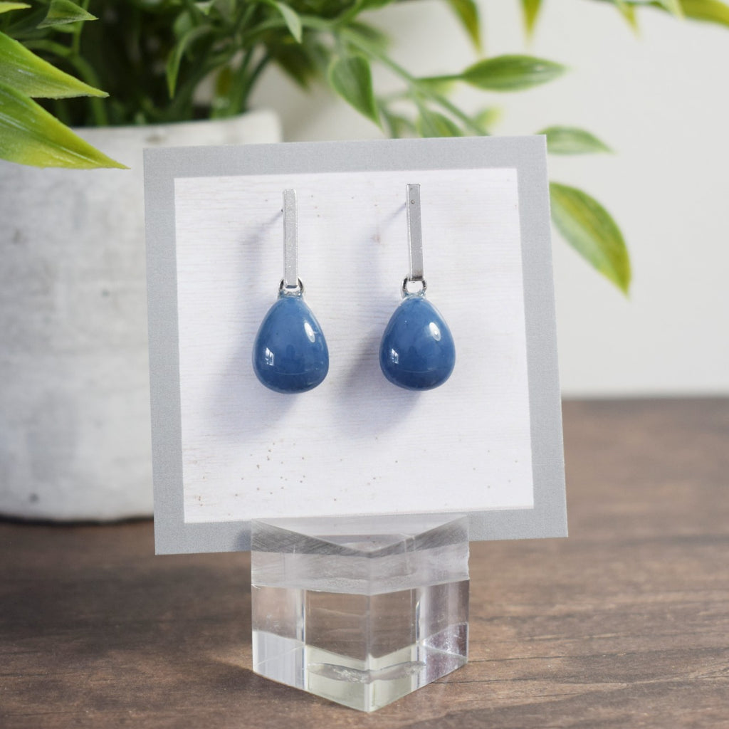 Barre d'oreille - Goutte d'eau bleu