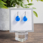 Barre d'oreille - Goutte bleu transparent
