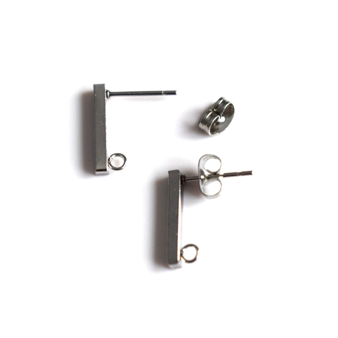 Barre d'oreille - Goutte d'eau bleu foncé transparent