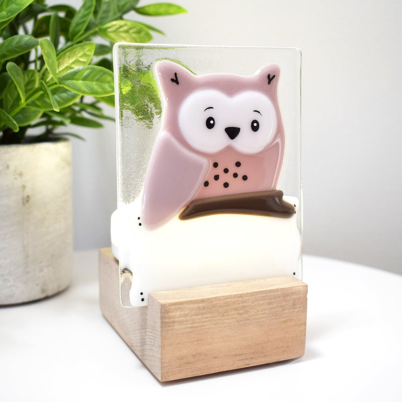 VEILLEUSE - Hibou vieux-rose