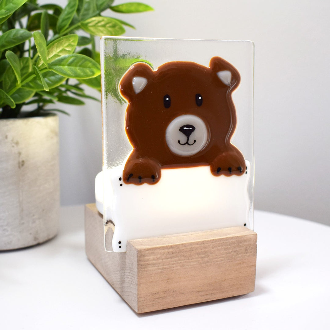 VEILLEUSE - Ours brun – DUO verre fusion